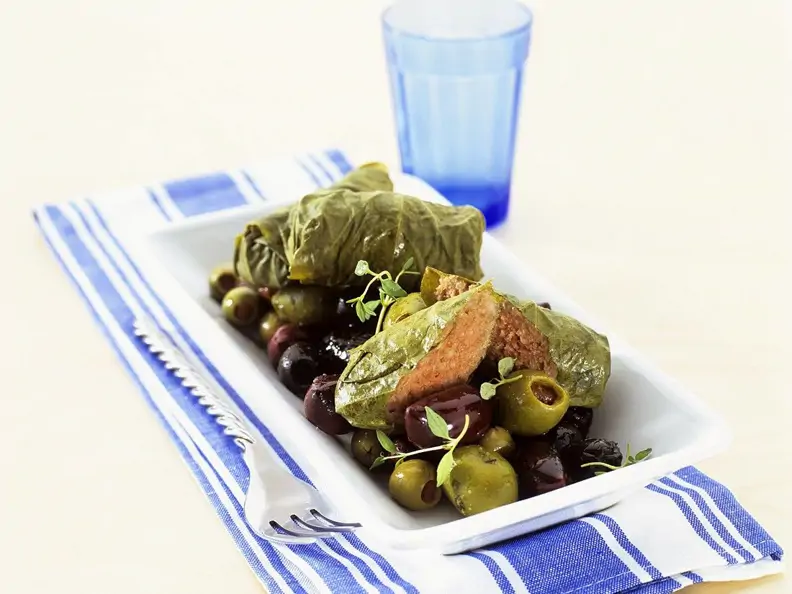 Weinblatt mit Hackfleischfüllung