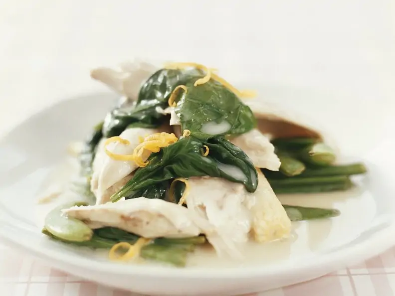 Fischfilet mit Spinat
