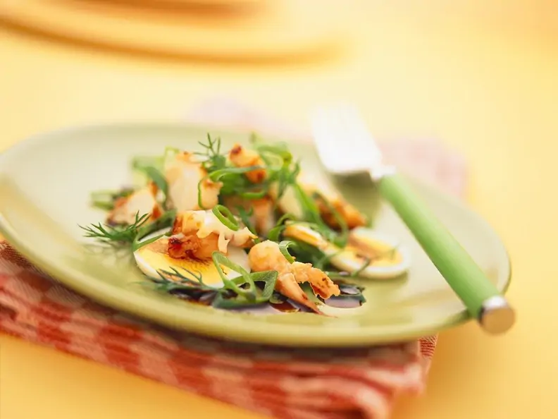 Eiersalat mit Garnelen