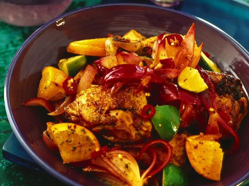Hähnchen in Zitrusfruchtsauce