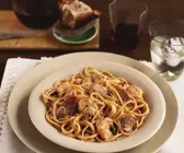 Linguine mit Hähnchen und Shrimps