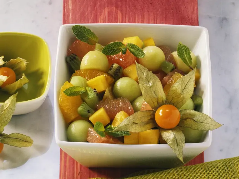 Obstsalat mit Honigmelone