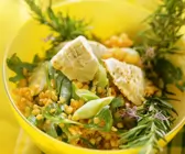 Linsensalat mit Ziegenkäse