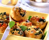 Gefüllte Champignons mit Spinat
