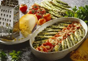 Kartoffelgratin mit Spargel