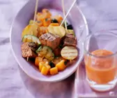 Straußenfilet mit Zucchini-Kürbisgemüse