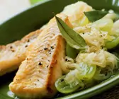 Gebratenes Filet vom Seelachs mit Traubenkraut