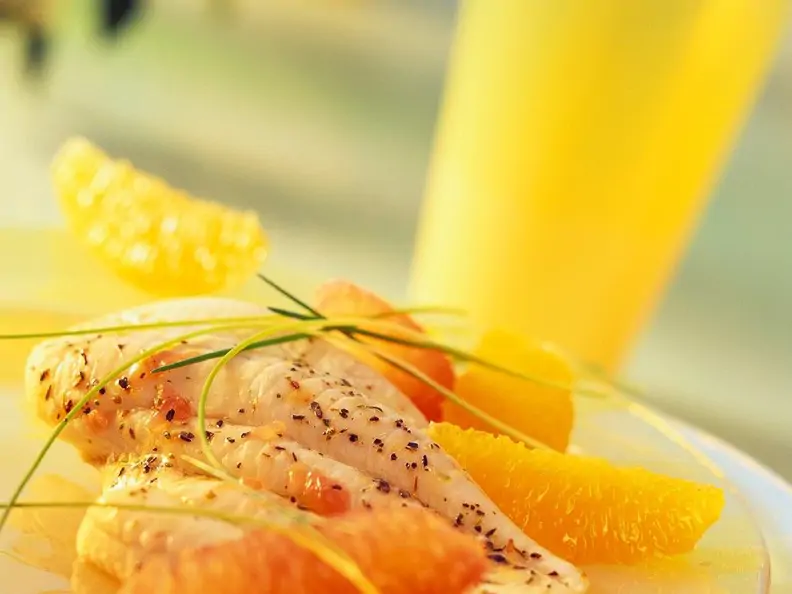 Schollenfilet in Zitrus-Marinade