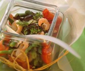 Bohnensalat mit Garnelen und Arame
