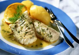 Gebackener Kabeljau mit Dill