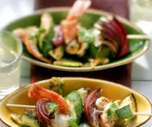 Garnelenspieße mit mediterranem Gemüse