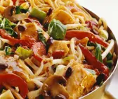 Hähnchenpfanne mit buntem Gemüse
