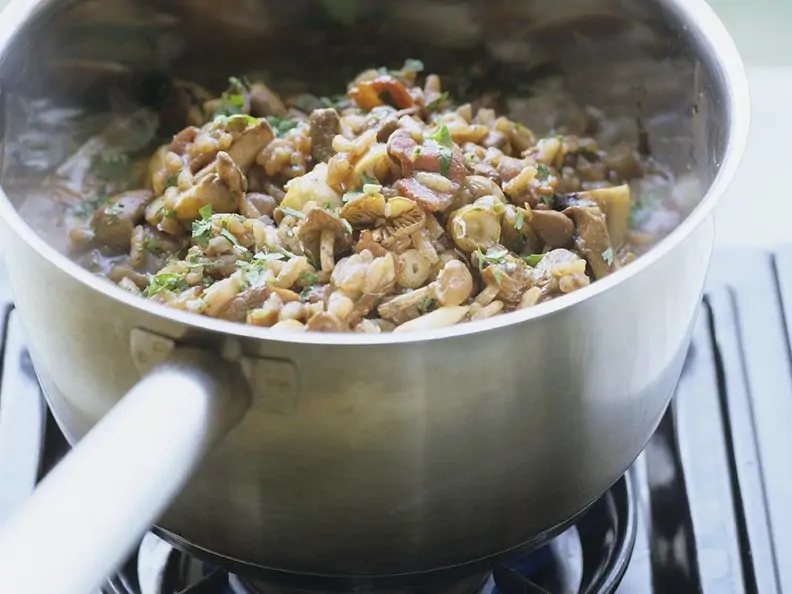 Risotto mit Pilzen und Speck