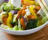Tofu-Gemüse aus dem Wok