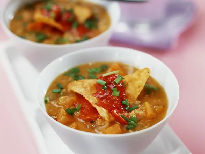 Kürbissuppe mit Reis