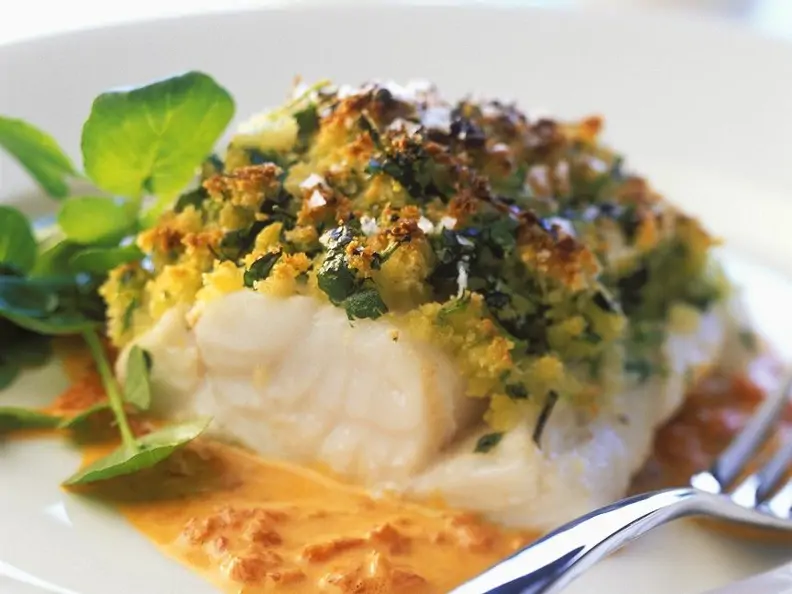 Überbackenes Fischfilet