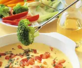 Käsefondue mit Gemüse