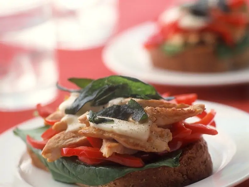 Überbackenes Hähnchen-Brot
