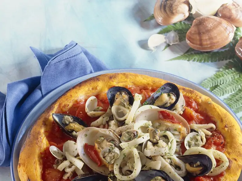 Meeresfrüchte-Pizza