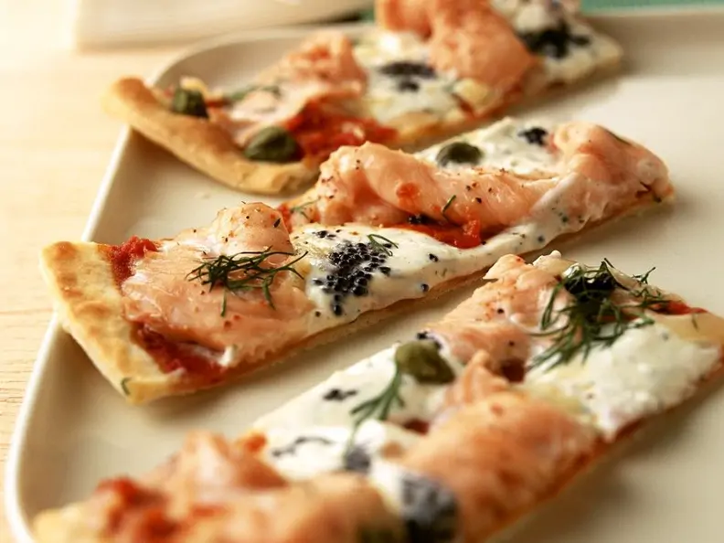 Pizza mit Lachs