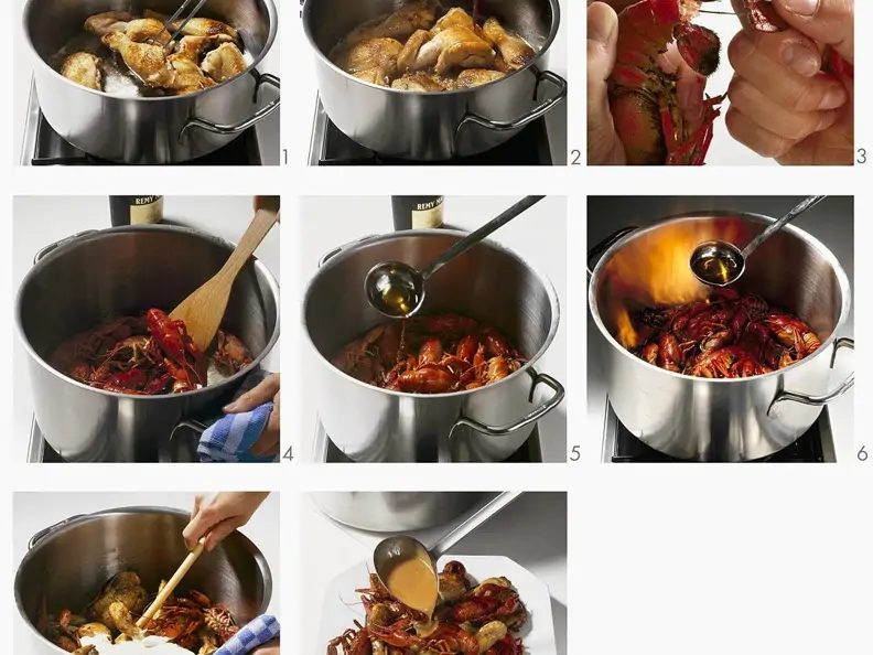 Hähnchen mit Krebsen