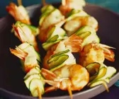 Shrimps-Spieße mit Zucchini