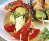 Gegrillte Halloumi-Paprikaspieße