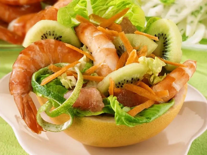 Fruchtiger Garnelensalat