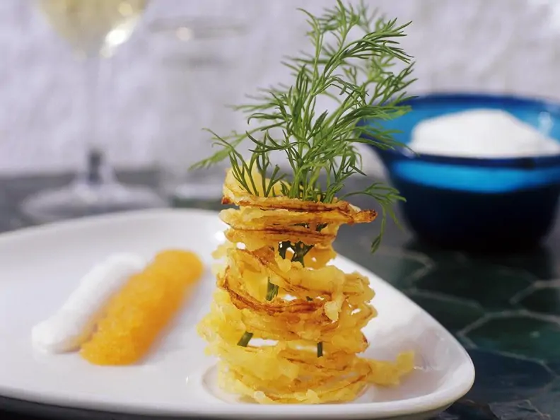 Frittierte Kartoffelspaghetti