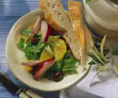 Zuckerschoten-Orangensalat