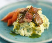 Stekastreifen mit Kartoffelpüree