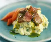Stekastreifen mit Kartoffelpüree