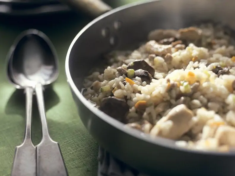 Hähnchen-Risotto mit Kalbfleisch