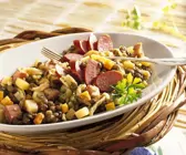Linseneintopf mit Spätzle