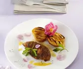 Hähnchenbrust und Pfirsich vom Grill