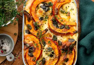 Kürbislasagne mit Mozzarella