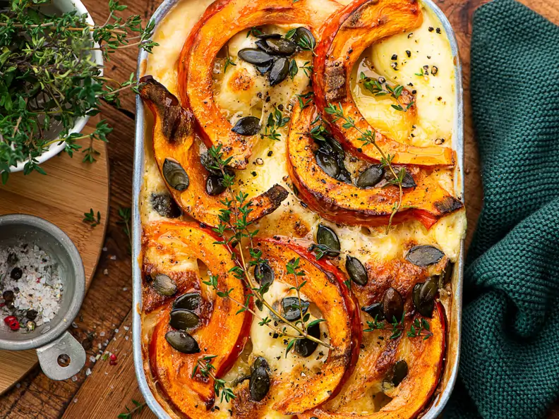 Kürbislasagne mit Mozzarella