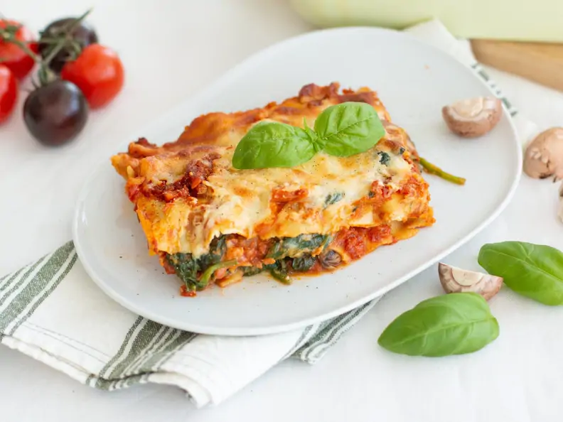 Vegetarische Spinat-Lasagne al forno