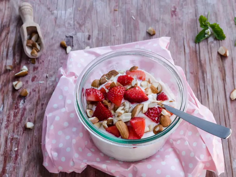 Vanillequark mit Erdbeeren