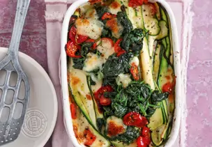 Spinat-Lasagne mit Zucchini und Ricotta