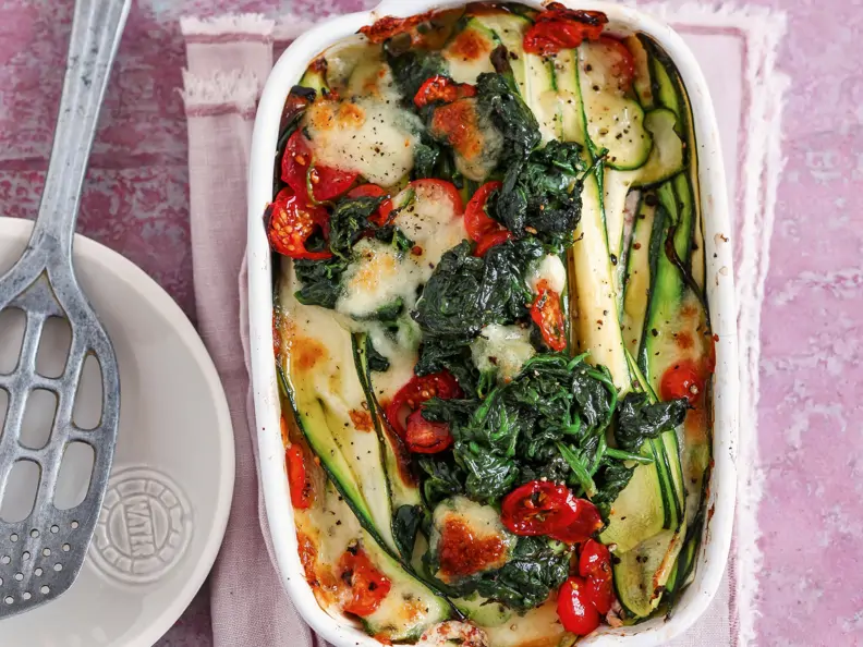 Spinat-Lasagne mit Zucchini und Ricotta