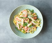 Tagliatelle mit Leipziger Allerlei und Flusskrebsen