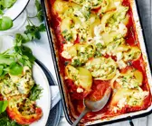 Muschelnudeln auf Tomaten