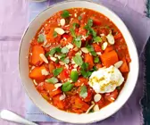 Curry mit Kürbis, Linsen und Joghurt