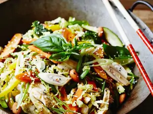 Hähnchen mit Gemüse aus dem Wok