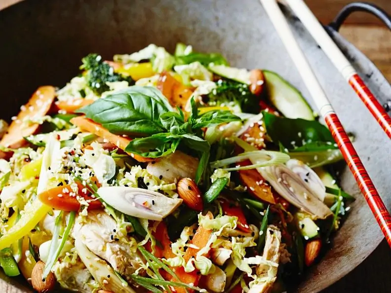 Hähnchen mit Gemüse aus dem Wok