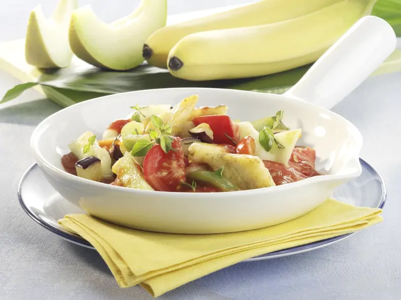 Paprika-Melonen-Pfanne