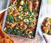 Drumsticks in Tomatensauce mit weißen Bohnen