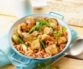 Nudeln mit Hähnchen