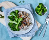 Veganes Pilzragout mit Brokkoli